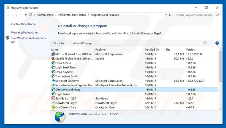 search.searchdirmap.com browser hijacker uninstall via Control Panel