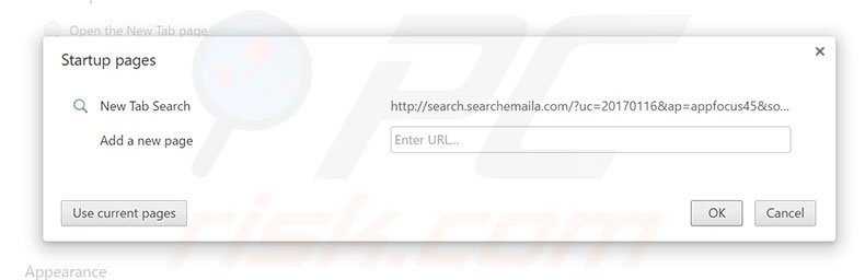 Removing search.searchemaila.com from Google Chrome homepage