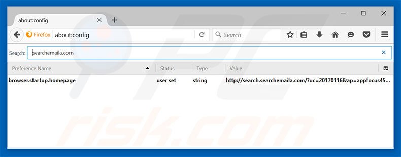 Removing search.searchemaila.com from Mozilla Firefox default search engine