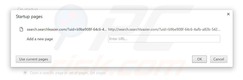 Removing search.searchleasier.com from Google Chrome homepage