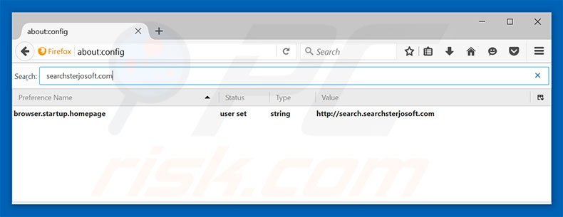Removing search.searchsterjosoft.com from Mozilla Firefox default search engine