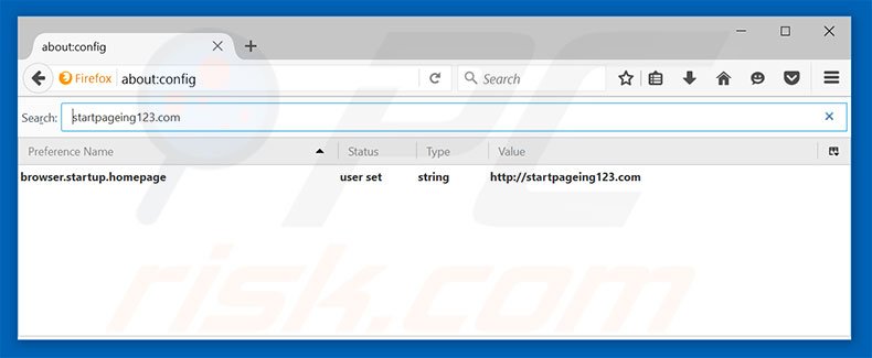 Removing startpageing123.com from Mozilla Firefox default search engine