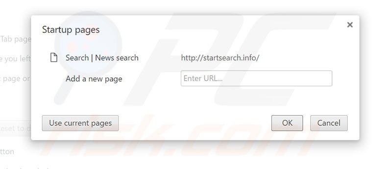 Removing startsearch.info from Google Chrome homepage