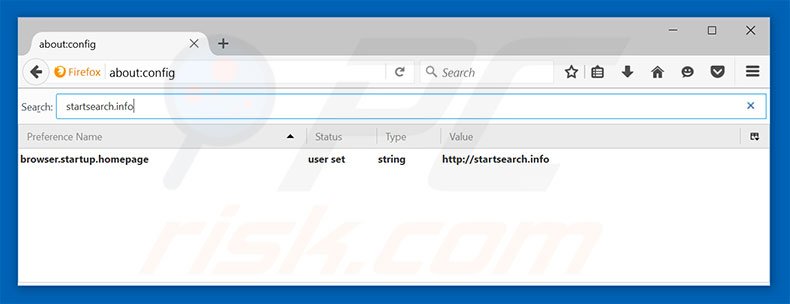 Removing startsearch.info from Mozilla Firefox default search engine