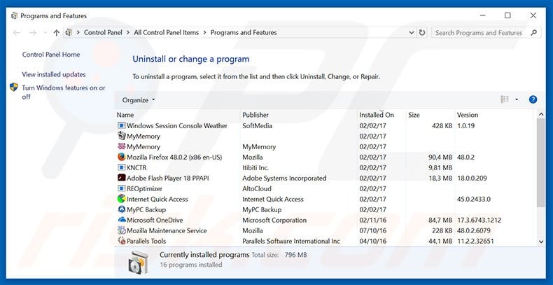 startsearch.info browser hijacker uninstall via Control Panel