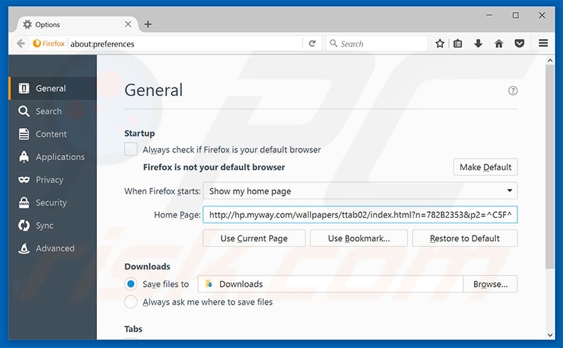 Removing hp.myway.com from Mozilla Firefox homepage