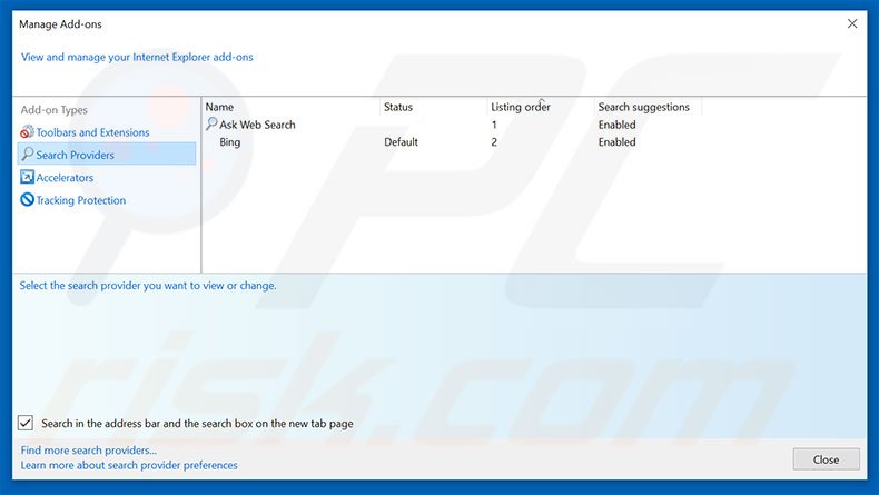 Removing hp.myway.com from Internet Explorer default search engine