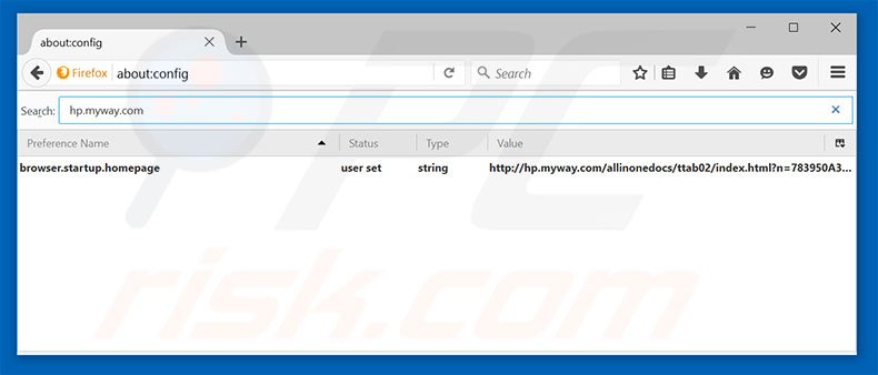 Removing hp.myway.com from Mozilla Firefox default search engine