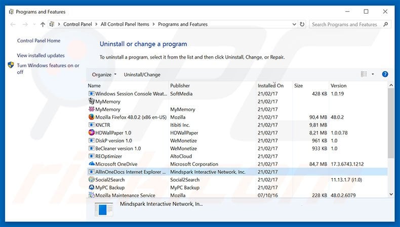 hp.myway.com browser hijacker uninstall via Control Panel