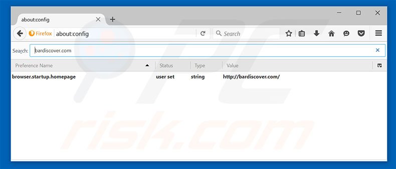 Removing bardiscover.com from Mozilla Firefox default search engine