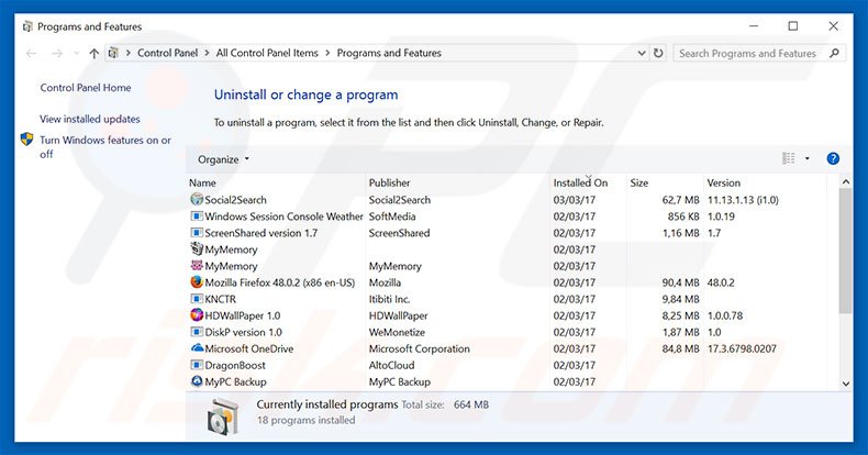 boomle.com browser hijacker uninstall via Control Panel