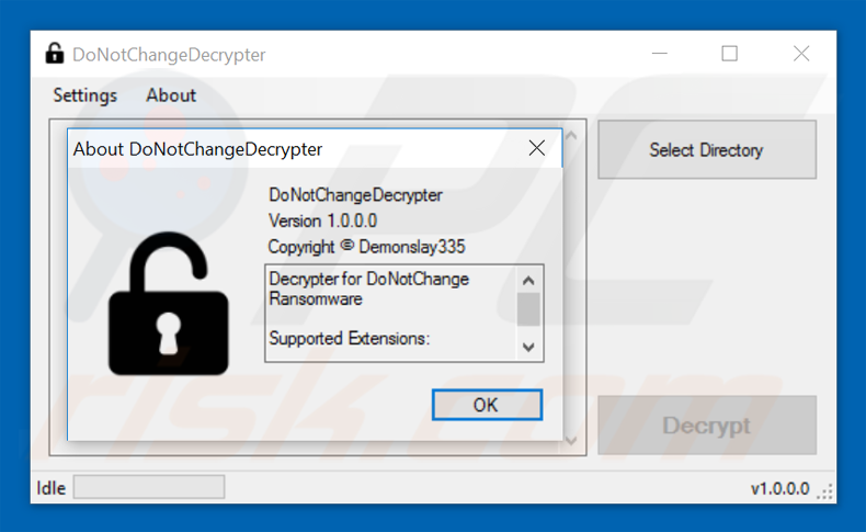 donotchange ransomware decrypter