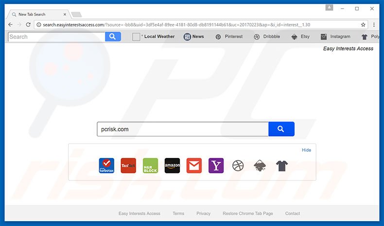 search.easyinterestsaccess.com browser hijacker