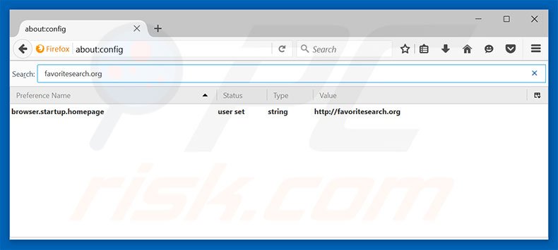 Removing favoritesearch.org from Mozilla Firefox default search engine