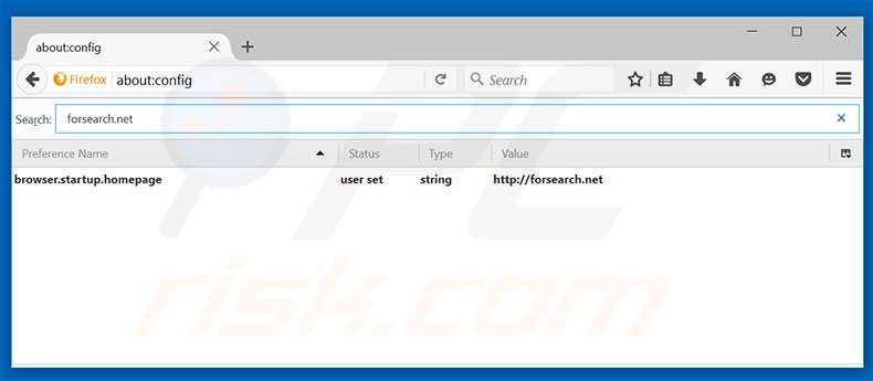 Removing forsearch.net from Mozilla Firefox default search engine