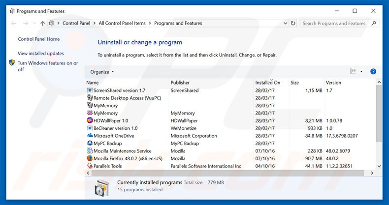 forsearch.net browser hijacker uninstall via Control Panel