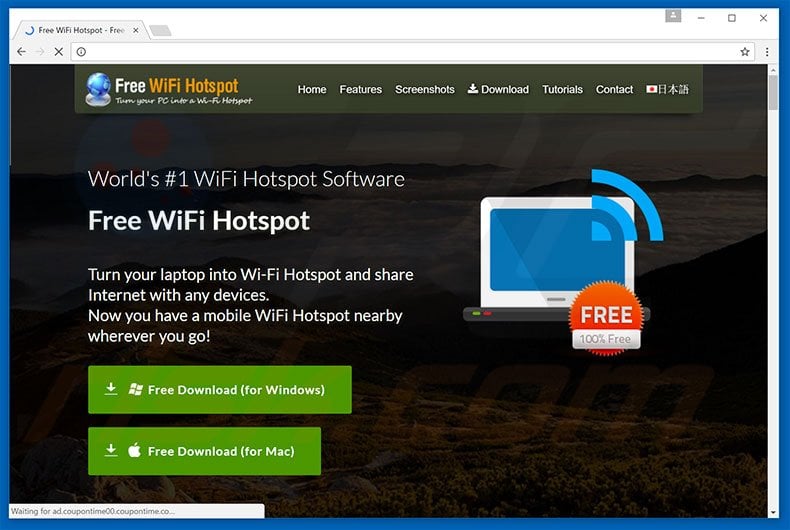 Free WiFi Hotspot adware