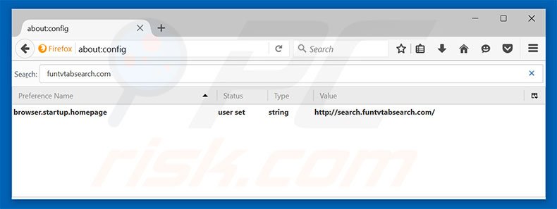 Removing search.funtvtabsearch.com from Mozilla Firefox default search engine