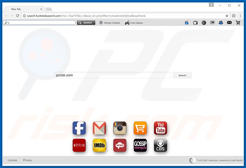search.funtvtabsearch.com browser hijacker