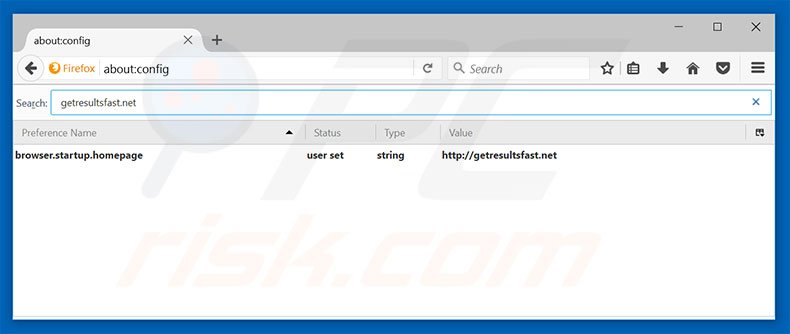 Removing getresultsfast.net from Mozilla Firefox default search engine