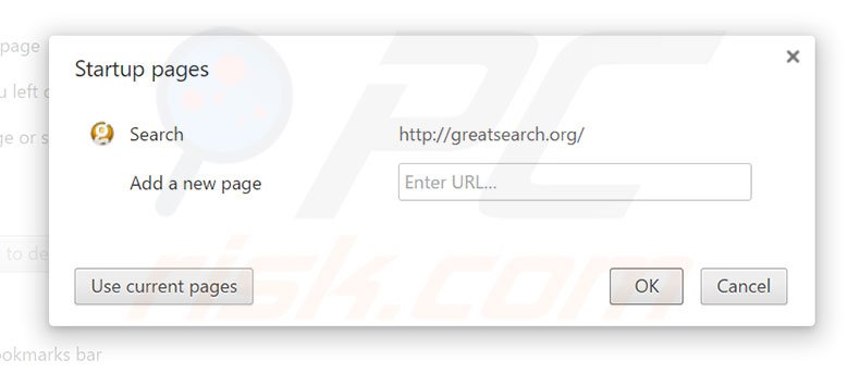 Removing greatsearch.org from Google Chrome homepage