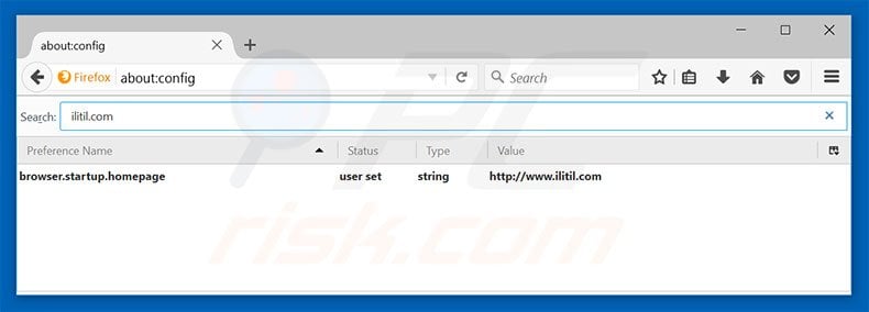 Removing ilitil.com from Mozilla Firefox default search engine