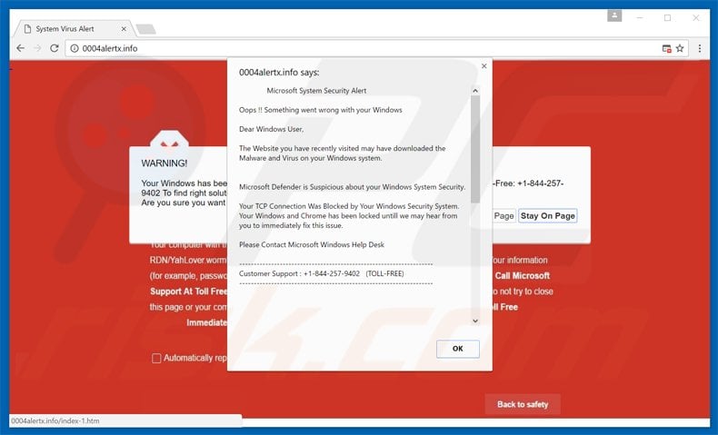 what is microsoft edge security alert