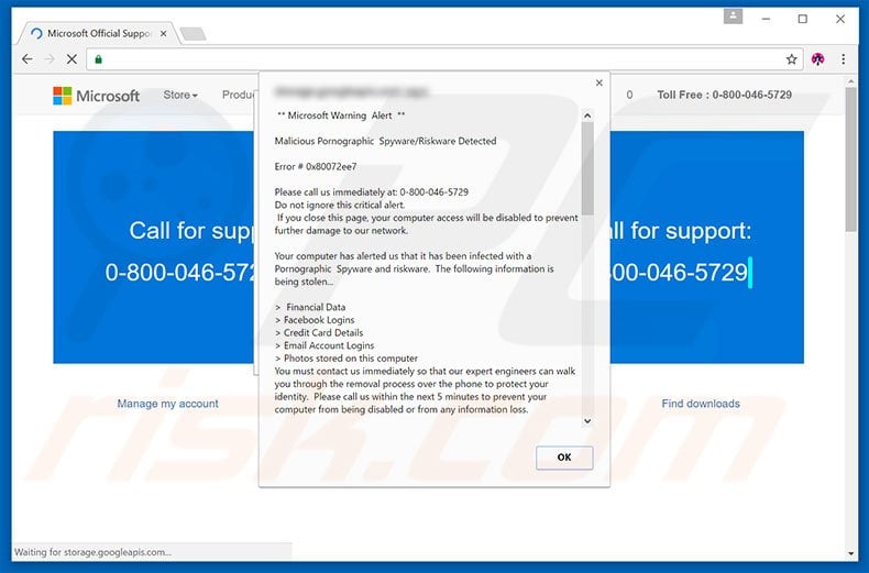 Microsoft Warning Alert - Removal (updated)
