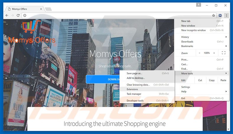 Removing Mommys Offers  ads from Google Chrome step 1