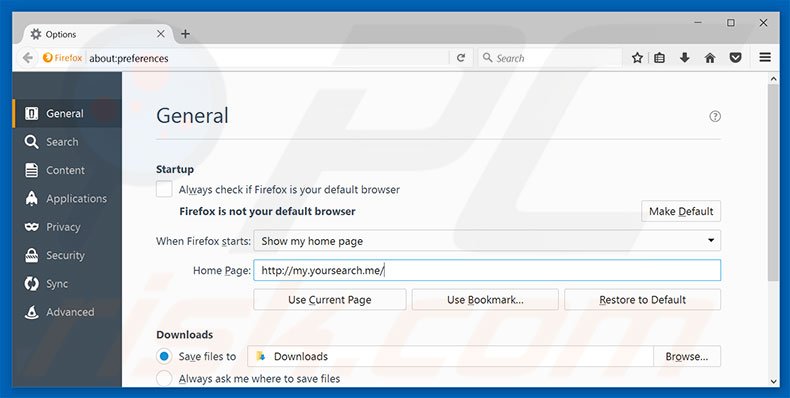 Removing my.yoursearch.me from Mozilla Firefox homepage