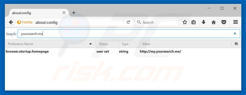 Removing my.yoursearch.me from Mozilla Firefox default search engine