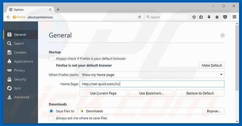 Removing net-quick.com from Mozilla Firefox homepage