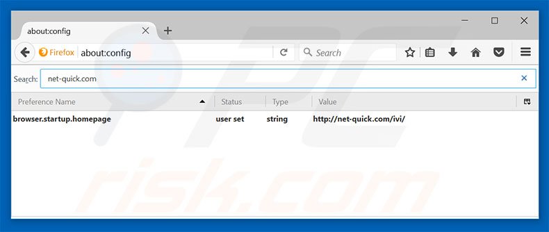 Removing net-quick.com from Mozilla Firefox default search engine
