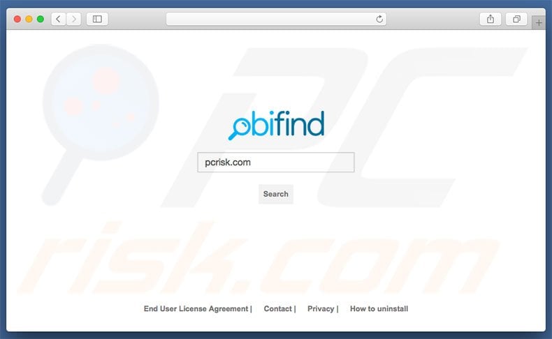 obifind.com browser hijacker on a Mac computer