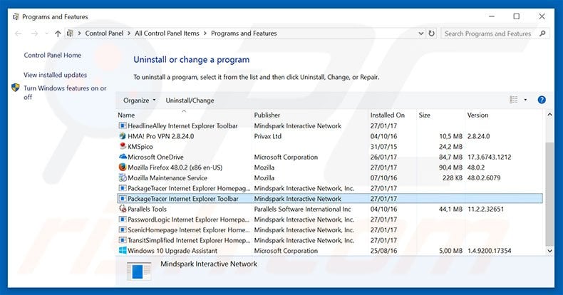 hp.myway.com browser hijacker uninstall via Control Panel