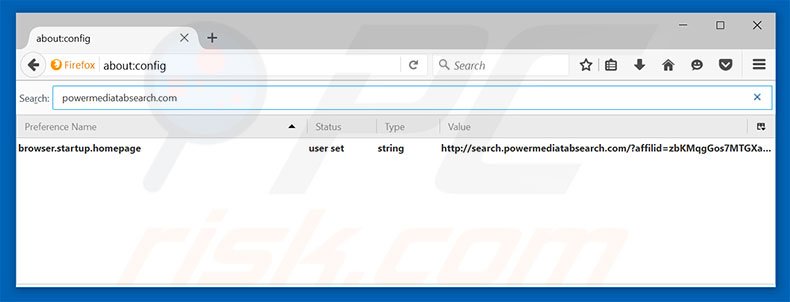 Removing search.powermediatabsearch.com from Mozilla Firefox default search engine
