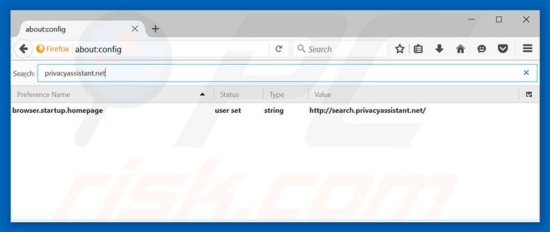 Removing search.privacyassistant.net from Mozilla Firefox default search engine