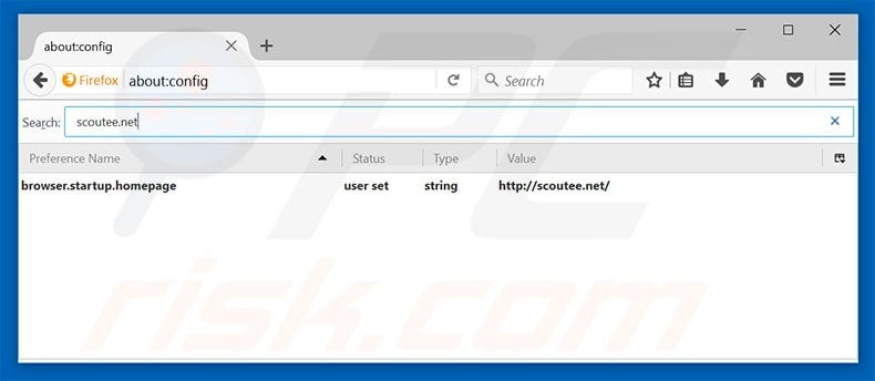Removing scoutee.net from Mozilla Firefox default search engine
