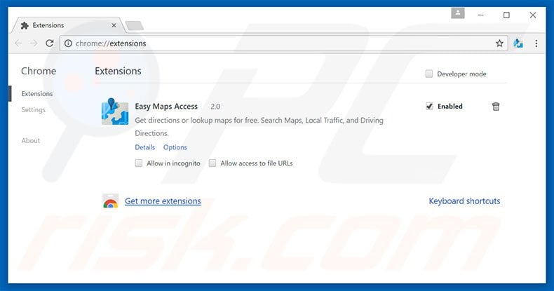 Removing search.searcheasyma.com related Google Chrome extensions