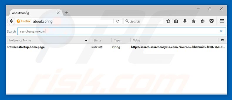 Removing search.searcheasyma.com from Mozilla Firefox default search engine