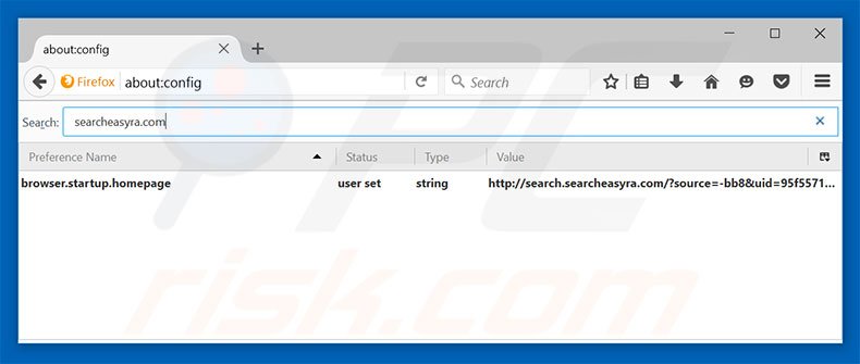 Removing search.searcheasyra.com from Mozilla Firefox default search engine