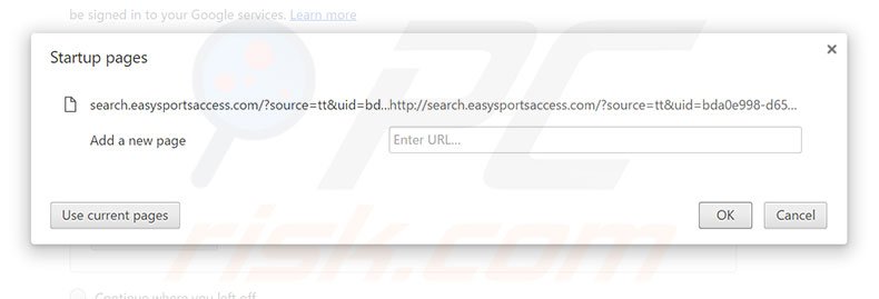 Removing search.searcheasysa.com from Google Chrome homepage