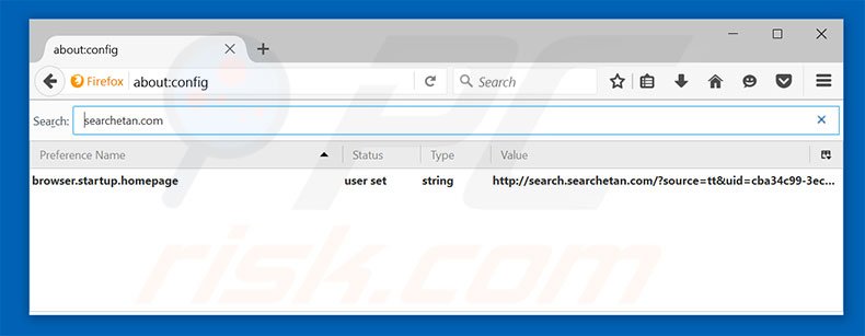Removing search.searchetan.com from Mozilla Firefox default search engine