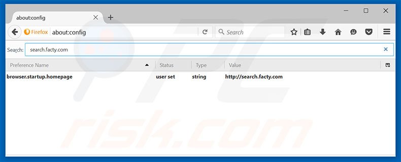Removing search.facty.com from Mozilla Firefox default search engine