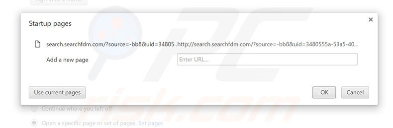 Removing search.searchfdm.com from Google Chrome homepage