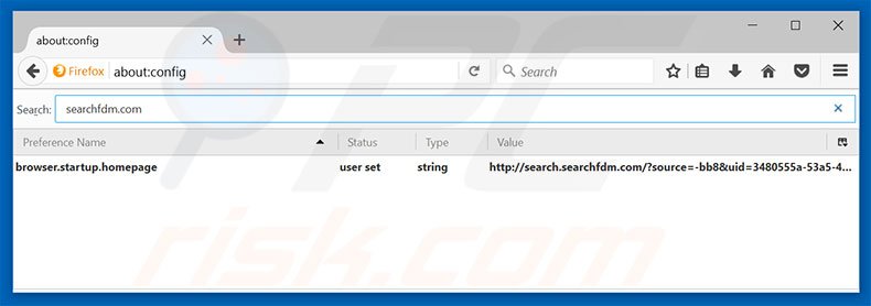 Removing search.searchfdm.com from Mozilla Firefox default search engine