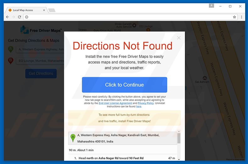 Website used to promote Free Driver Maps browser hijacker