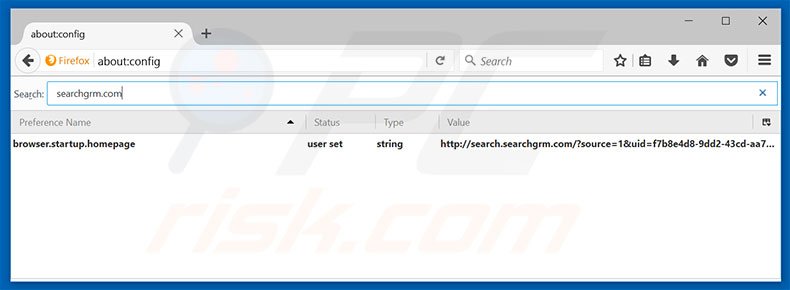 Removing search.searchgrm.com from Mozilla Firefox default search engine
