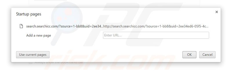 Removing search.searchicc.com from Google Chrome homepage