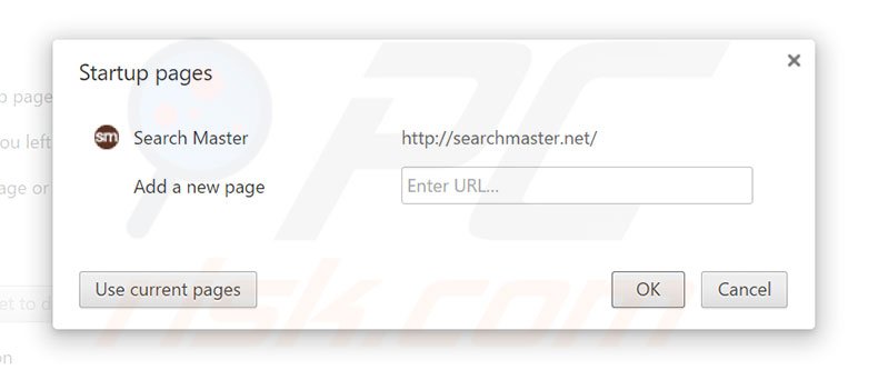Removing searchmaster.net from Google Chrome homepage